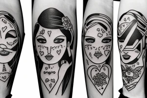 Family with 3 brothers, one sister tattoo idea