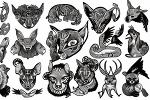 Chest tattoo animals tattoo idea