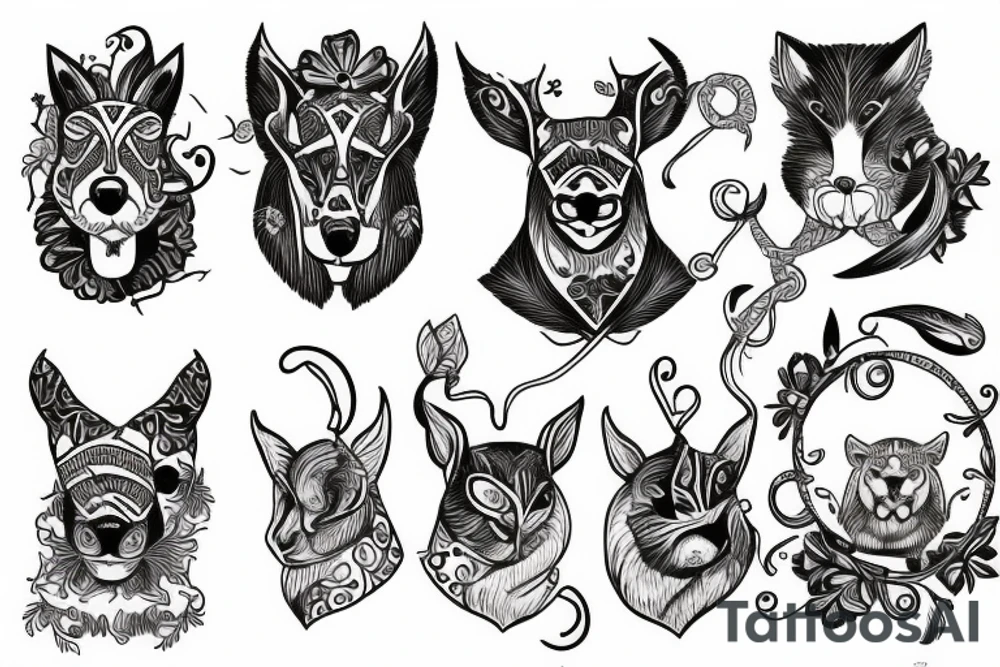 Chest tattoo animals tattoo idea