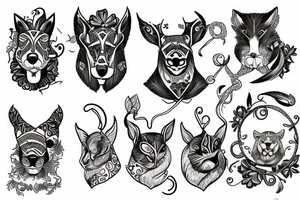 Chest tattoo animals tattoo idea