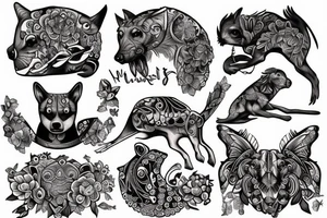 Chest tattoo animals tattoo idea