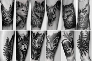 Forest animals tattoo idea