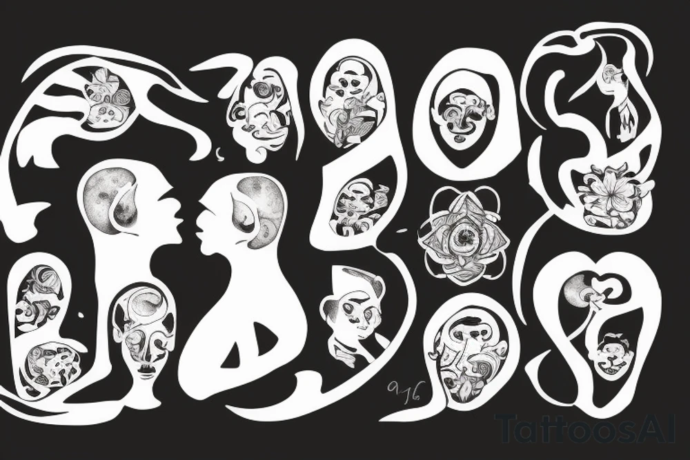 Family with 3 brothers and one sister symbolic tattoo idea