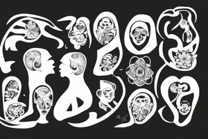 Family with 3 brothers and one sister symbolic tattoo idea