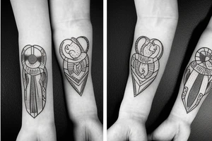 Family with 3 brothers and one sister symbolic tattoo idea