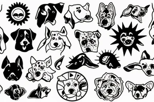 sun with rays that resembles a dog tattoo idea
