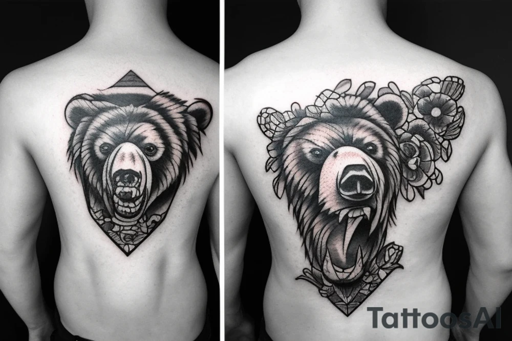 Man fighting a bear tattoo idea