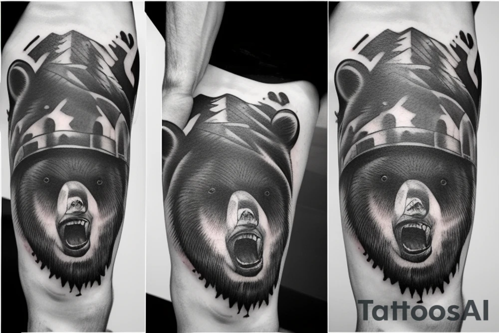 Man fighting a bear tattoo idea