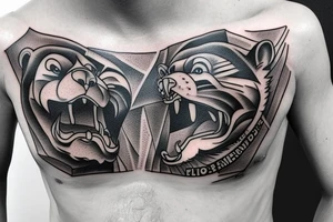 bears fighting chest tattoo tattoo idea