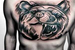 bears fighting chest tattoo tattoo idea