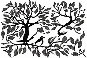 brid sitting in tree tattoo idea