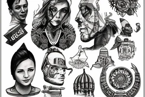 the history of Ukraine in one sketch tattoo idea