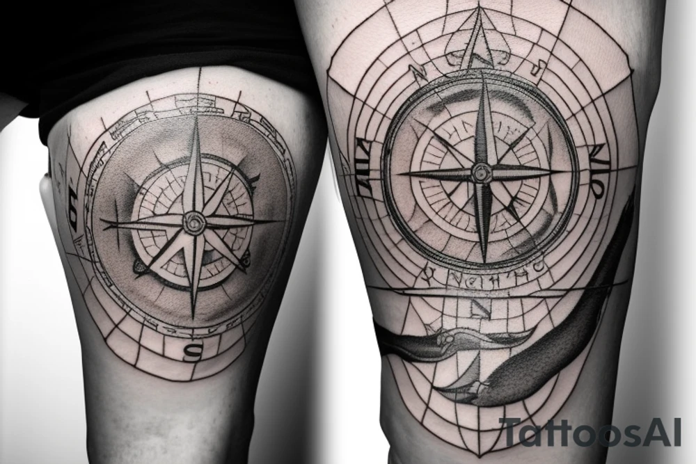 A lighthouse with stormy water birds an big anchor chain with an compass a map of namibia tattoo idea