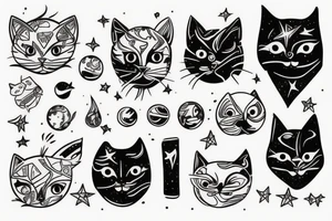 Space cat tattoo idea