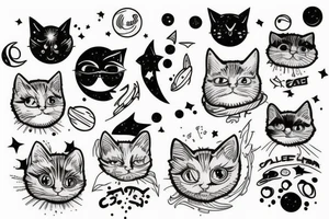 Space cat tattoo idea