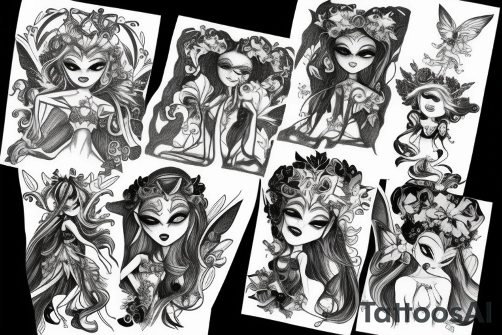Evil fairy tattoo idea