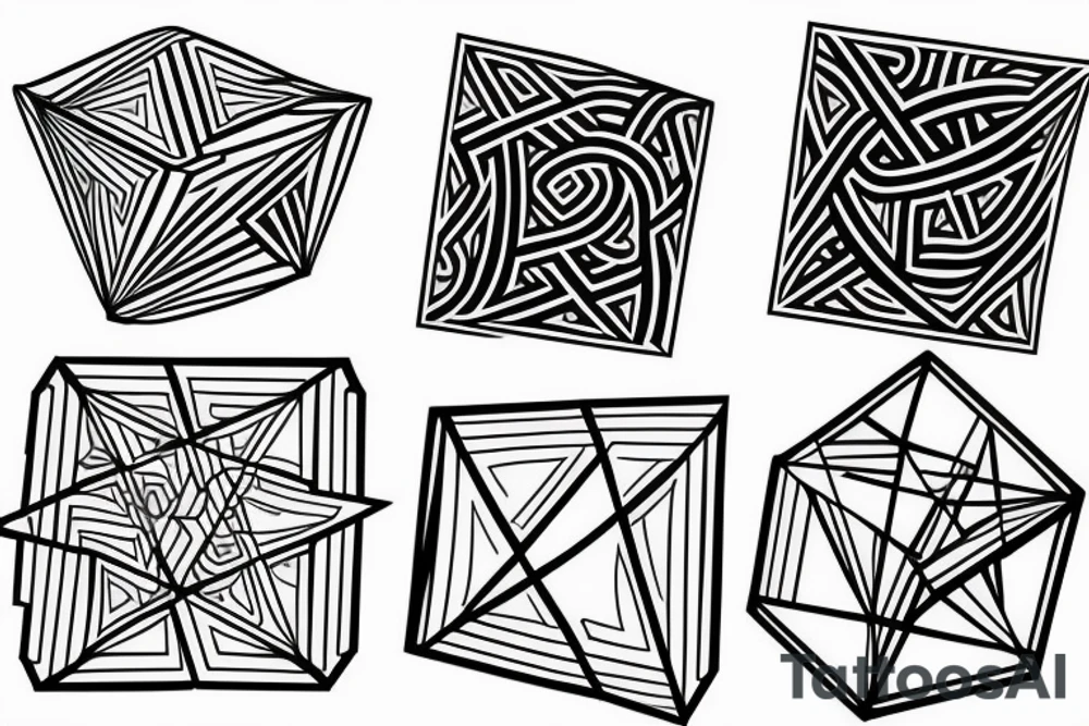 geometric cube tattoo idea