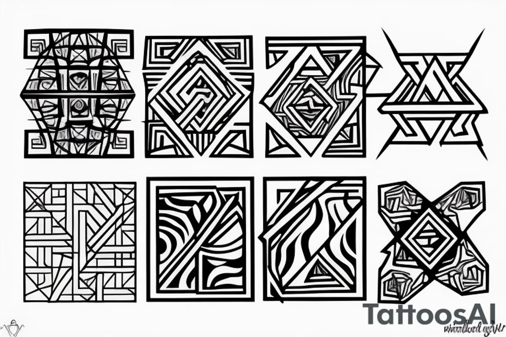 geometric cube tattoo idea