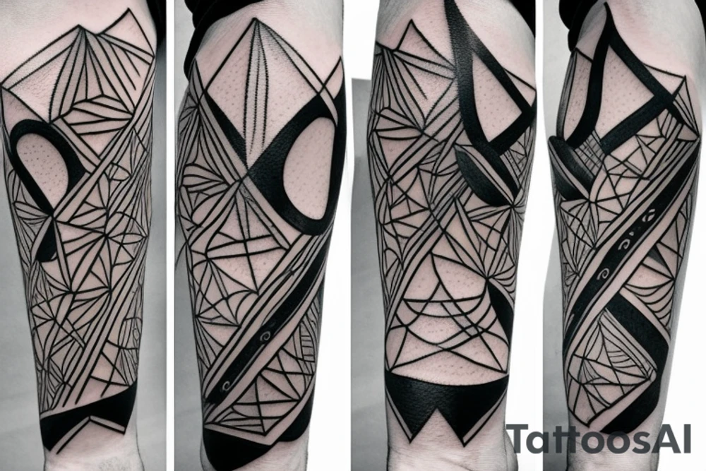 geometric guitar tattoo idea