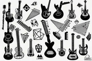 geometric guitar tattoo idea