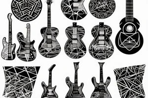 geometric guitar tattoo idea