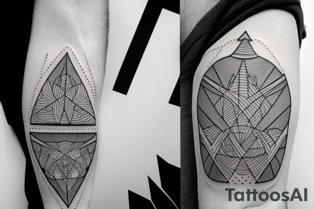 geometric guitar or music tattoo idea