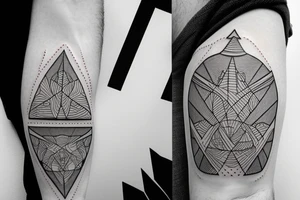 geometric guitar or music tattoo idea