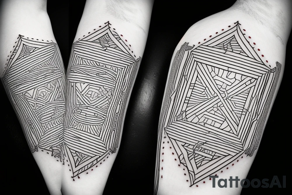 geometric guitar or music tattoo idea