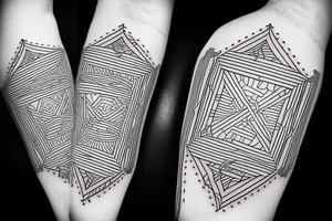 geometric guitar or music tattoo idea