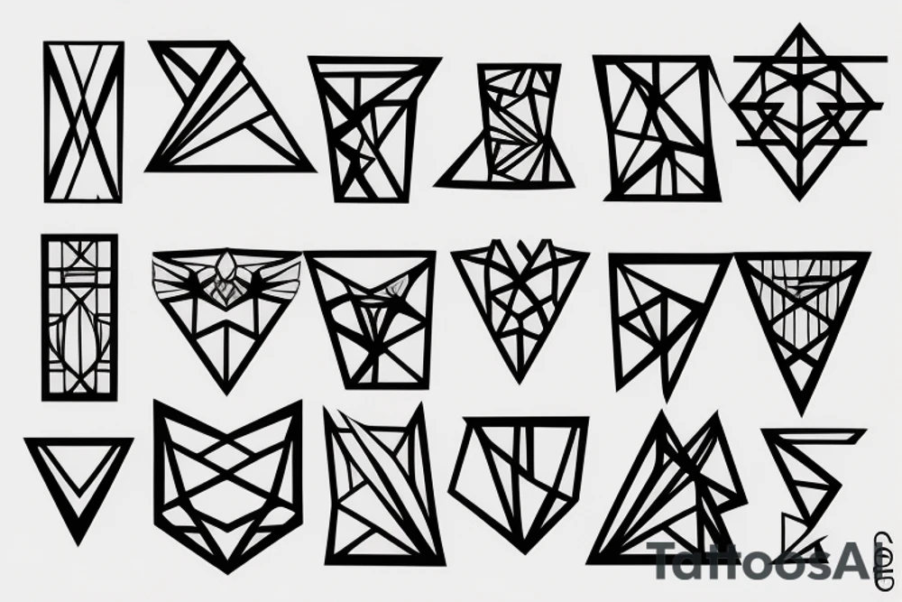 geometric figures on a chest tattoo idea