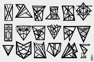 geometric figures on a chest tattoo idea