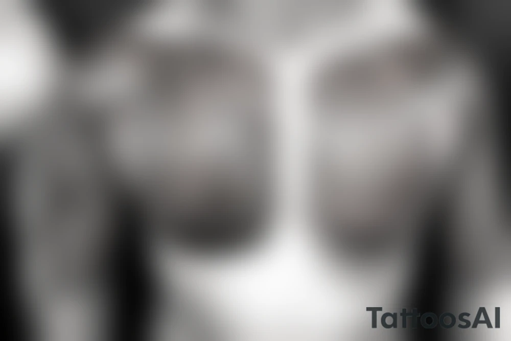 figures on a chest tattoo idea