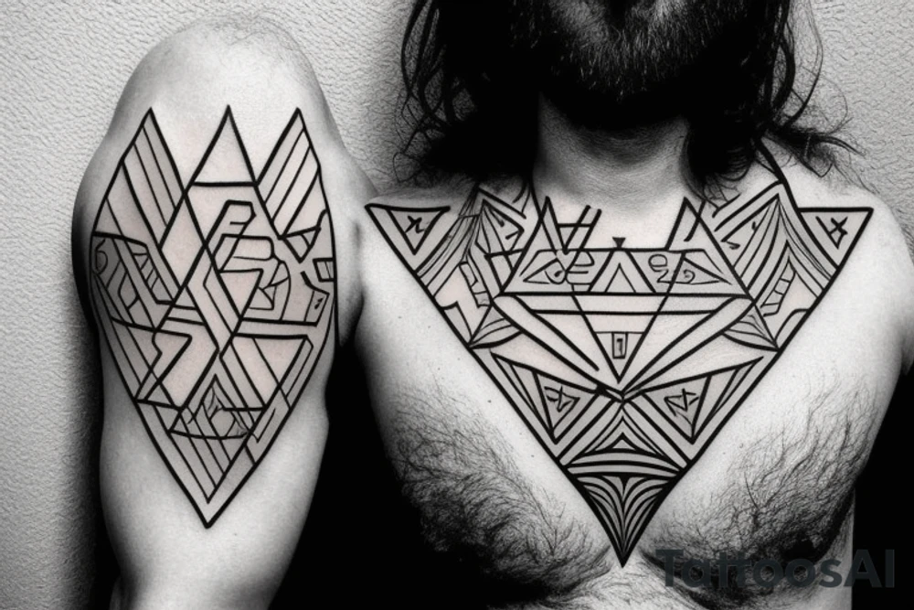 triangle on a chest tattoo idea