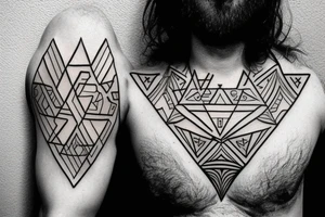 triangle on a chest tattoo idea