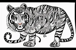 Woman with gun. Tiger. Libra. Freedom. tattoo idea