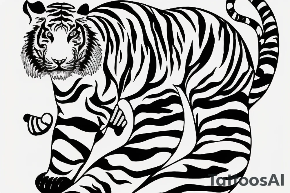 Woman with gun. Tiger. Libra. Freedom. tattoo idea