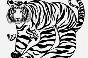 Woman with gun. Tiger. Libra. Freedom. tattoo idea