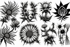 3-4" tall thistle tattoo idea