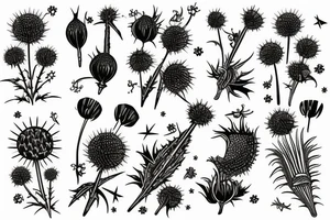 3-4" tall thistle tattoo idea