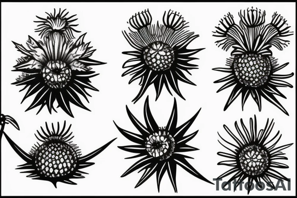 3-4" tall thistle tattoo idea