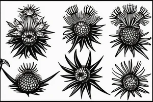 3-4" tall thistle tattoo idea