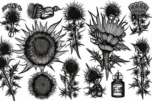 3-4" tall thistle tattoo idea