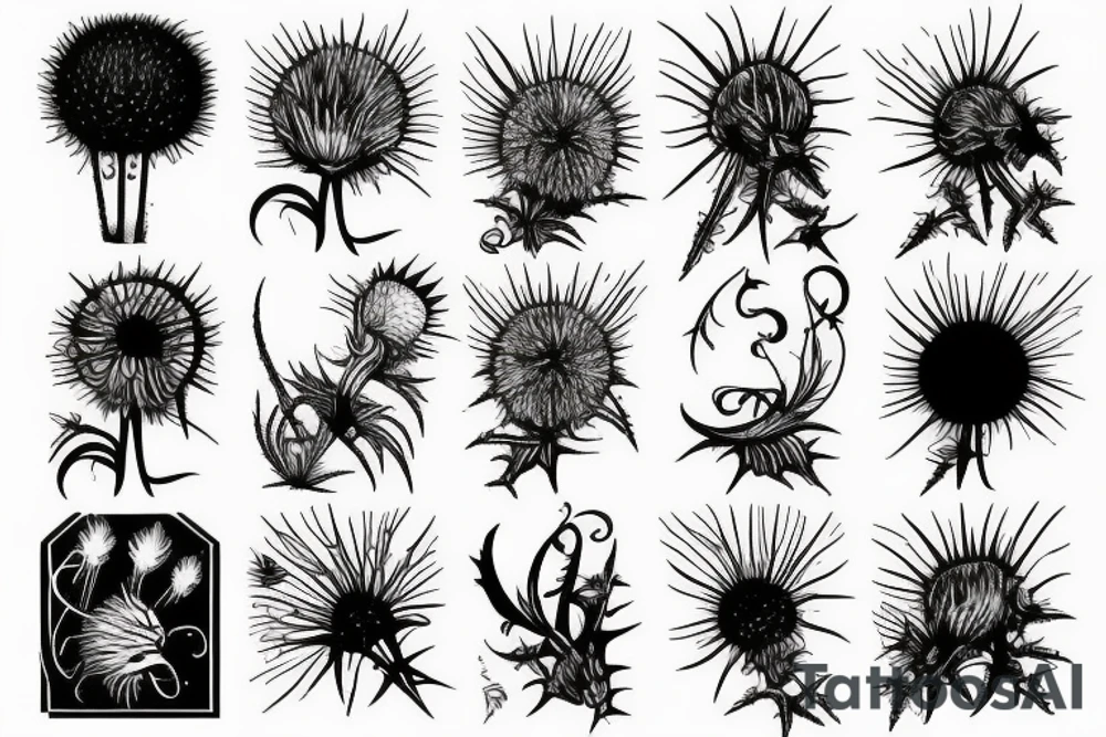 3-4" tall thistle tattoo idea