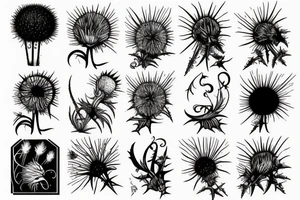 3-4" tall thistle tattoo idea