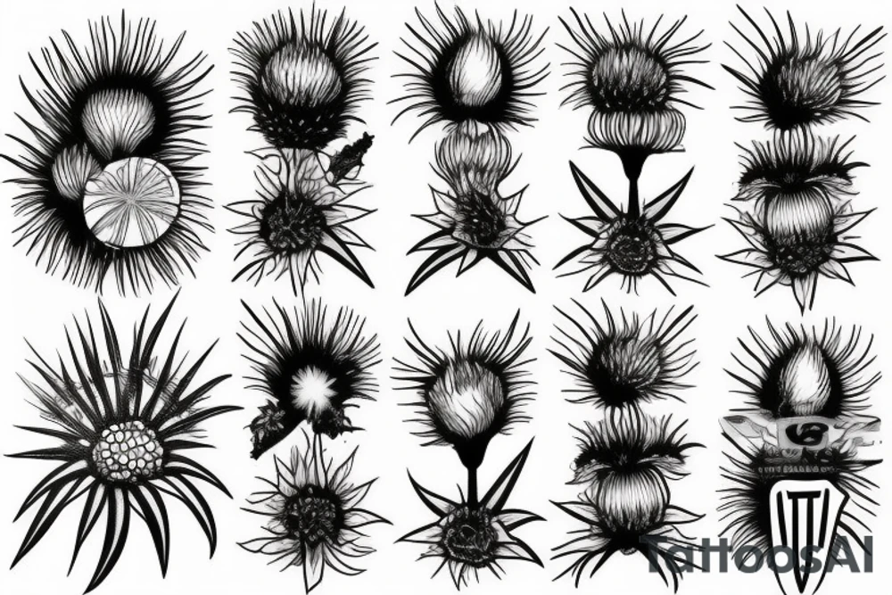 3-4" tall thistle tattoo idea