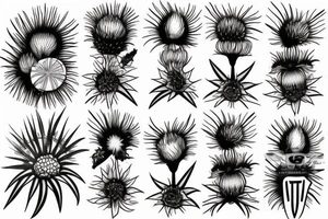 3-4" tall thistle tattoo idea