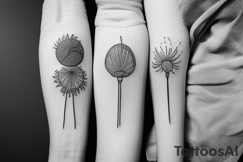 3-4" tall thistle simple lines tattoo idea