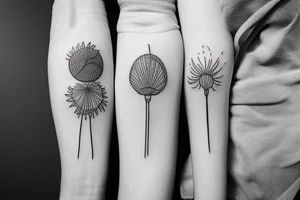3-4" tall thistle simple lines tattoo idea