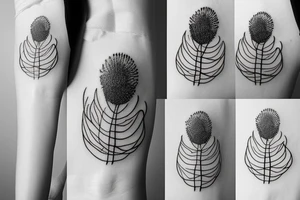 thistle, simple lines, a little surreal and very modern looking tattoo idea
