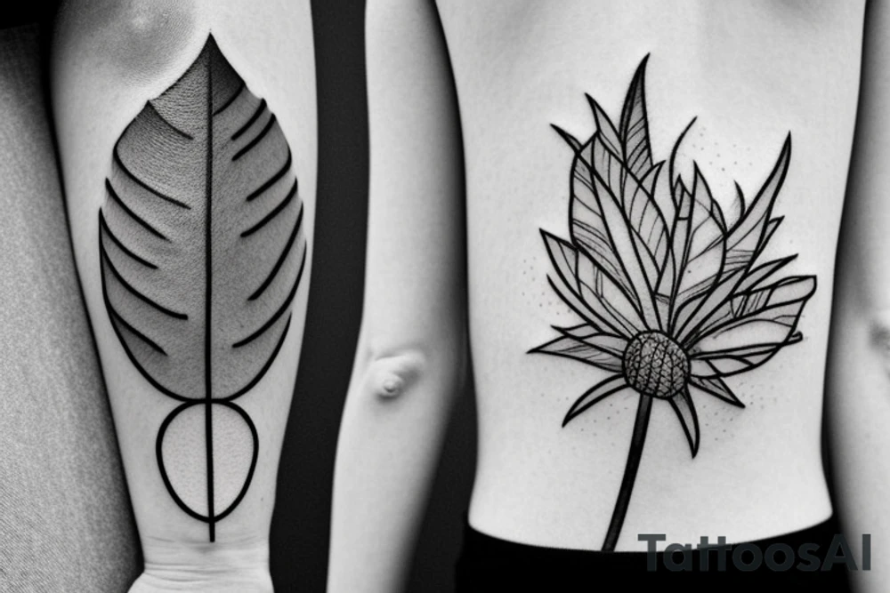 thistle, simple lines, very modern looking tattoo idea